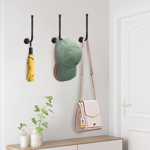 Hat Racks for Baseball Caps, Wall Mount Holder, Holds 20 Caps, Black O974144