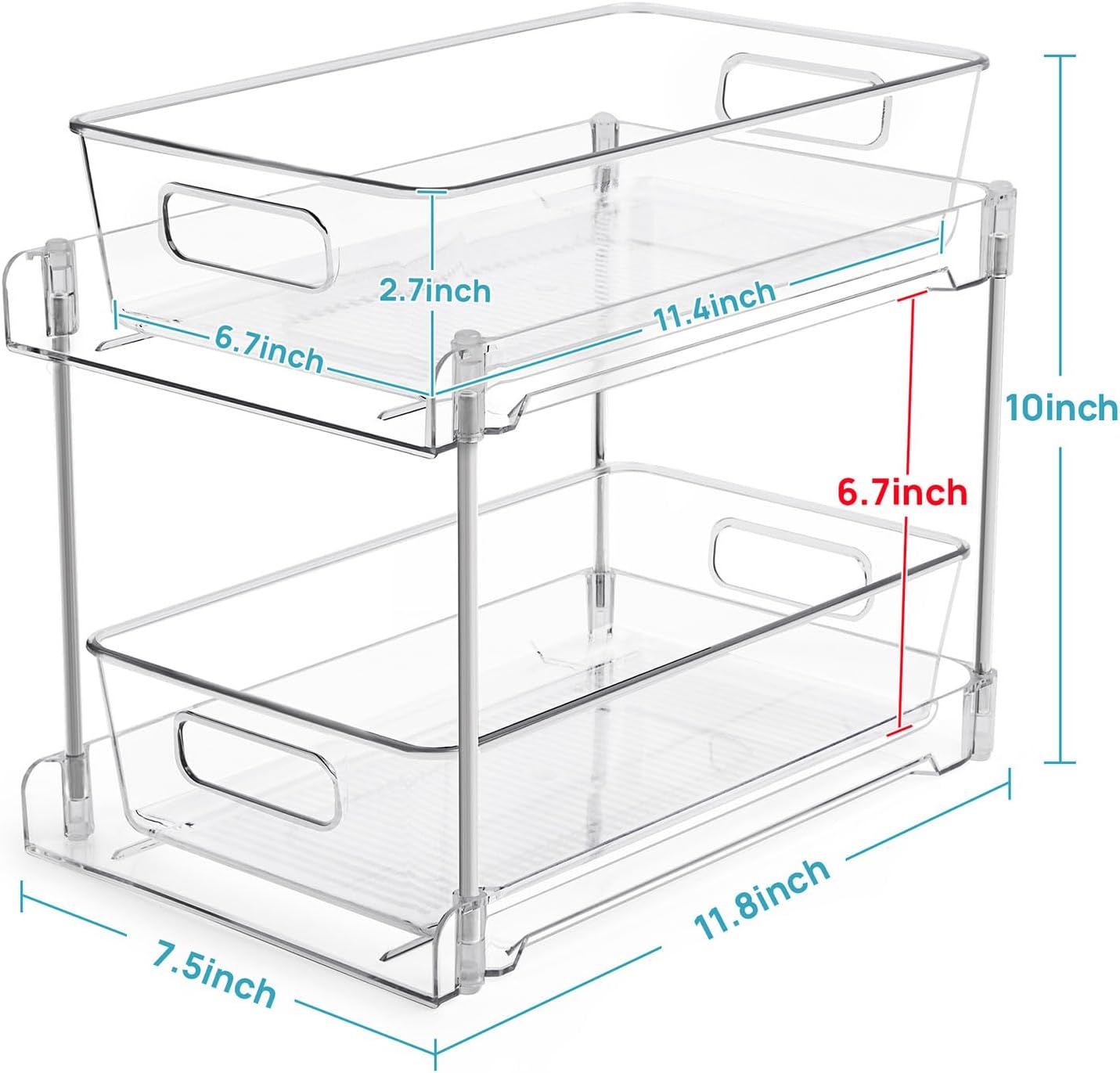 Under Sink Organizer 2-Tier Slide-Out Storage Rack A284875