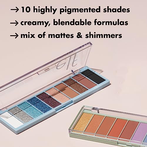 10 Eyeshadow Palette, Blue & Purple Metallic Shades Y773