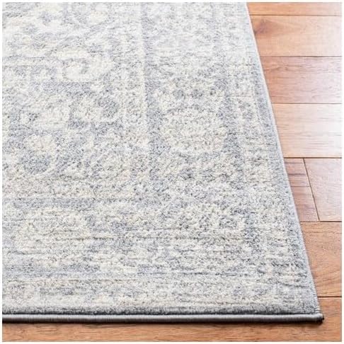 Runner Rug 2x12 Light Grey & Ivory Medallion Distressed Design K56673