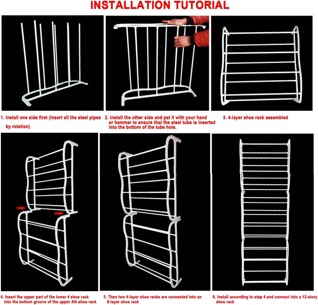 Over the Door Shoe Rack Holder - 36 Pair Hanging Shoe Organizer X35963