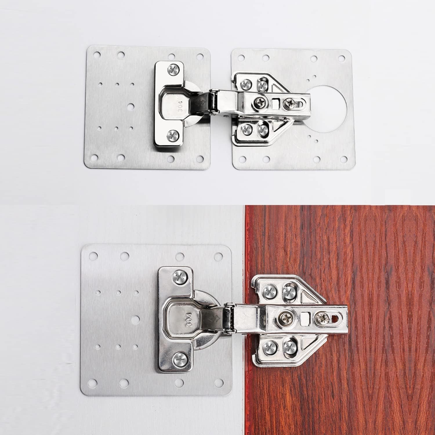 Hinge Repair Plate Kit, Stainless Steel with Mounting Screws S816