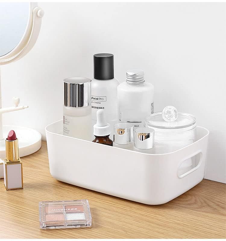 Plastic Storage Baskets with Handles for Pantry, Bedroom, and Desk Organizing J63038