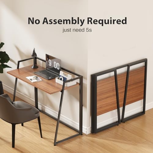 Small Folding Desk 33" for Study, Work & Crafting, Black A8731