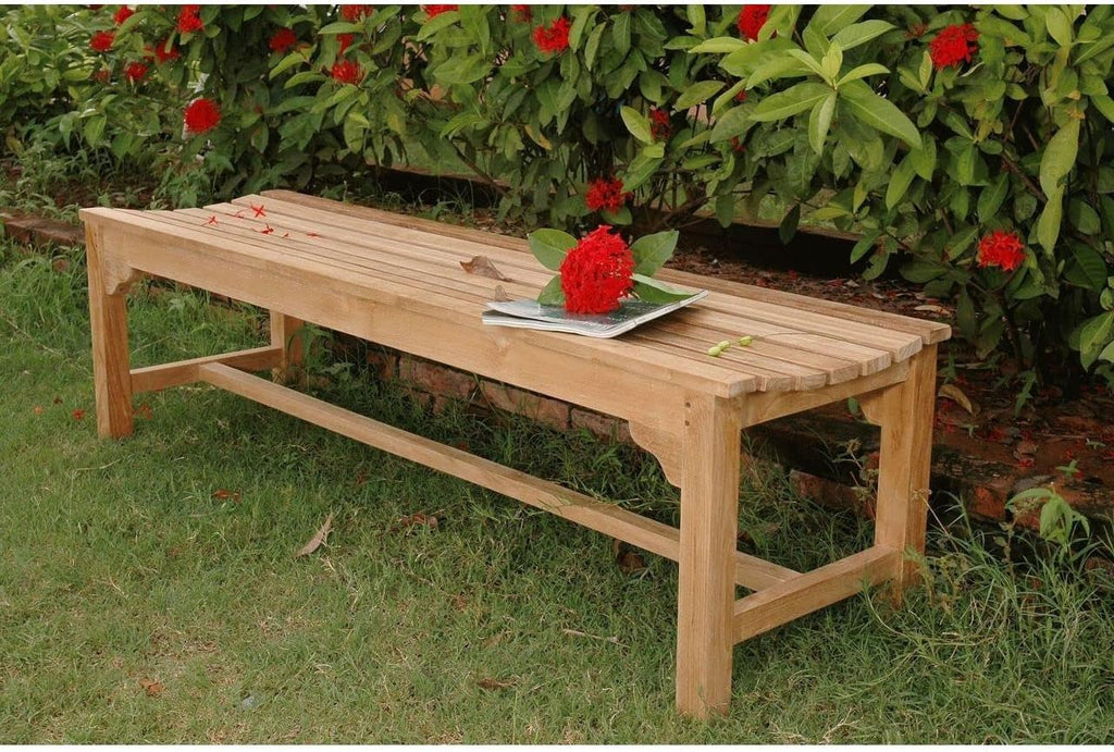 Teak 3-Seater Backless Bench D443