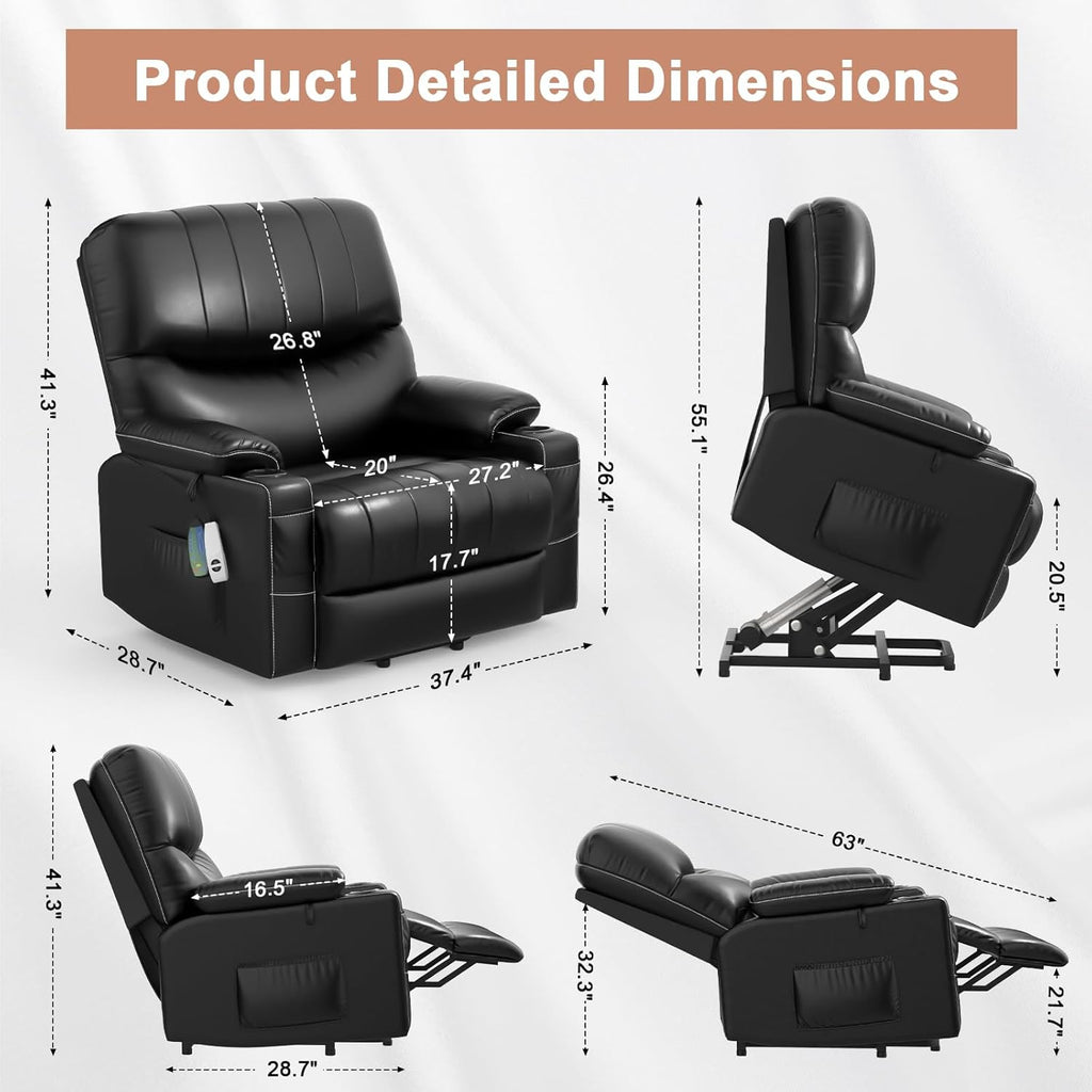 Power Lift Recliner Chair for Elderly with Heat and Massage M4614