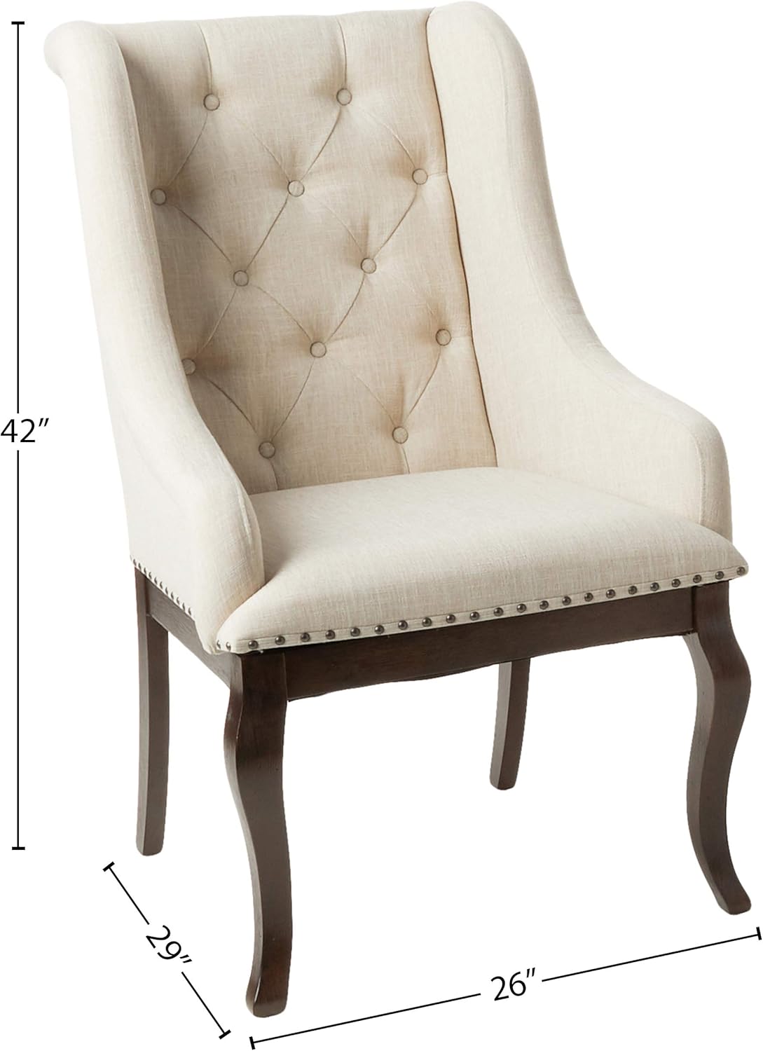 Arm Chairs with Button Tufting and Nailhead Trim, Set of 2 I6145