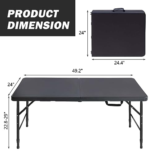 Folding Table 4ft 6ft 8ft Heavy Duty White Black for Picnic Camping Indoor Outdoor X506591