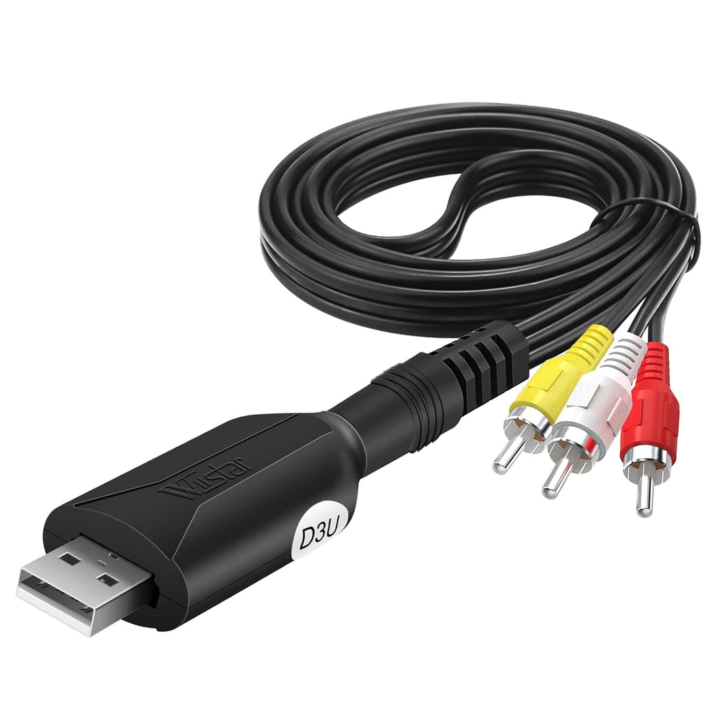 USB Audio Video Capture Card VHS VCR to Digital Converter RCA AV to USB Video Capture Device Cable USB 2.0 Video Capture Card Video Grabber for Windows PC