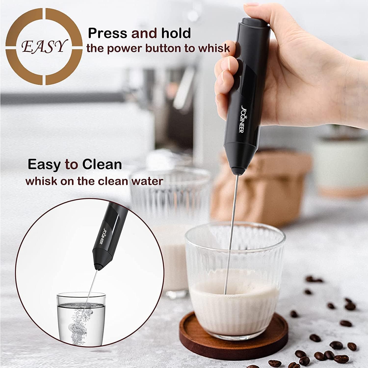 Handheld Milk Frother for Latte Coffee and Hot Milk F698003