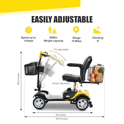 Folding Mobility Scooter 300W 4-Wheel with Basket L283
