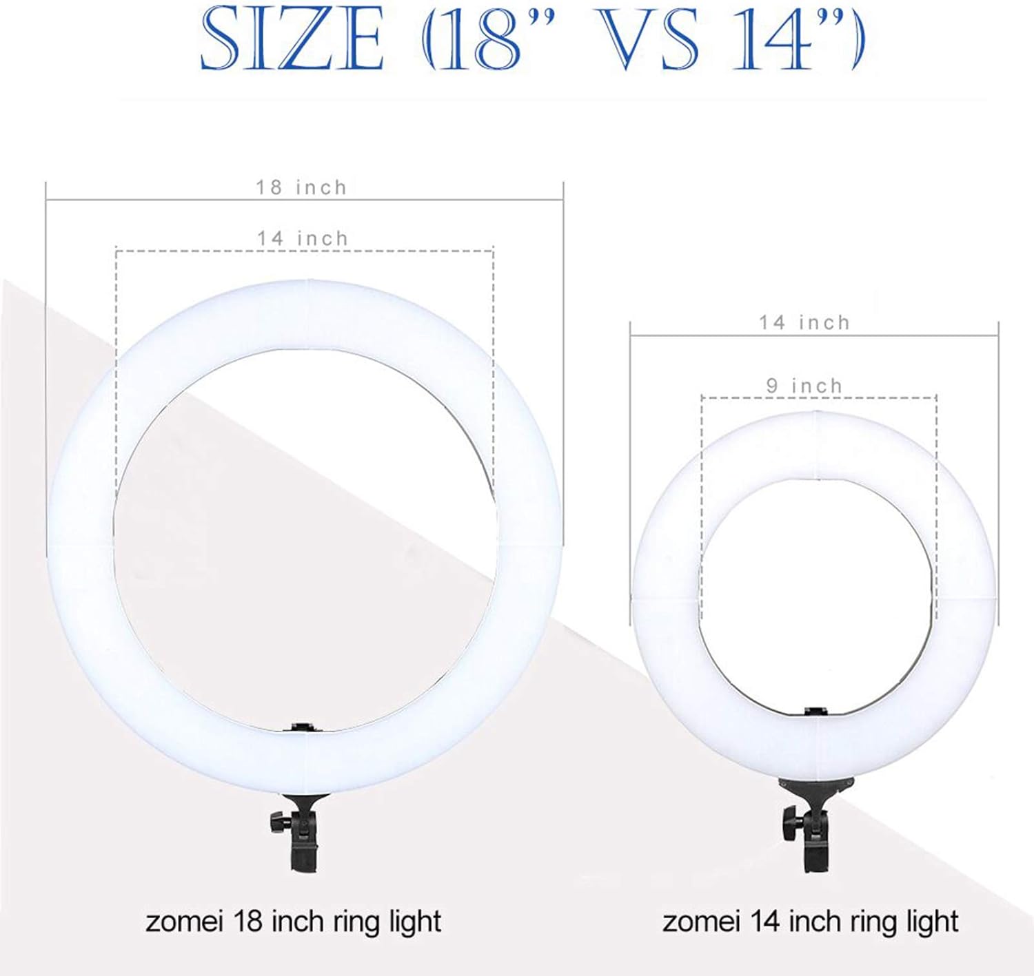 18 Inch Ring Light with Tripod Stand, Dimmable LED Circle Light C579