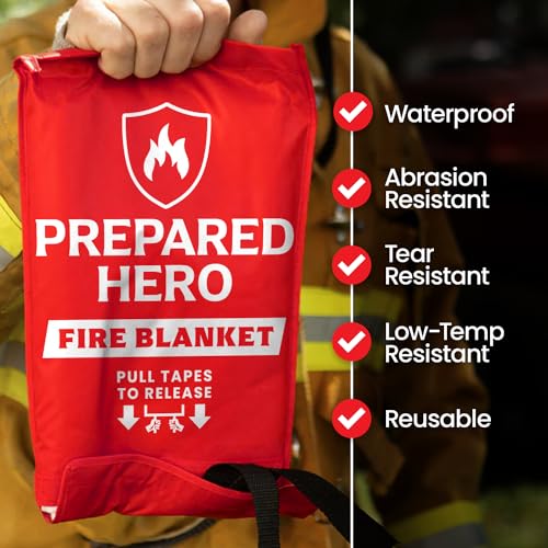 Emergency Fire Blanket for Kitchen, 40 x 40 Inches, Fiberglass E240311