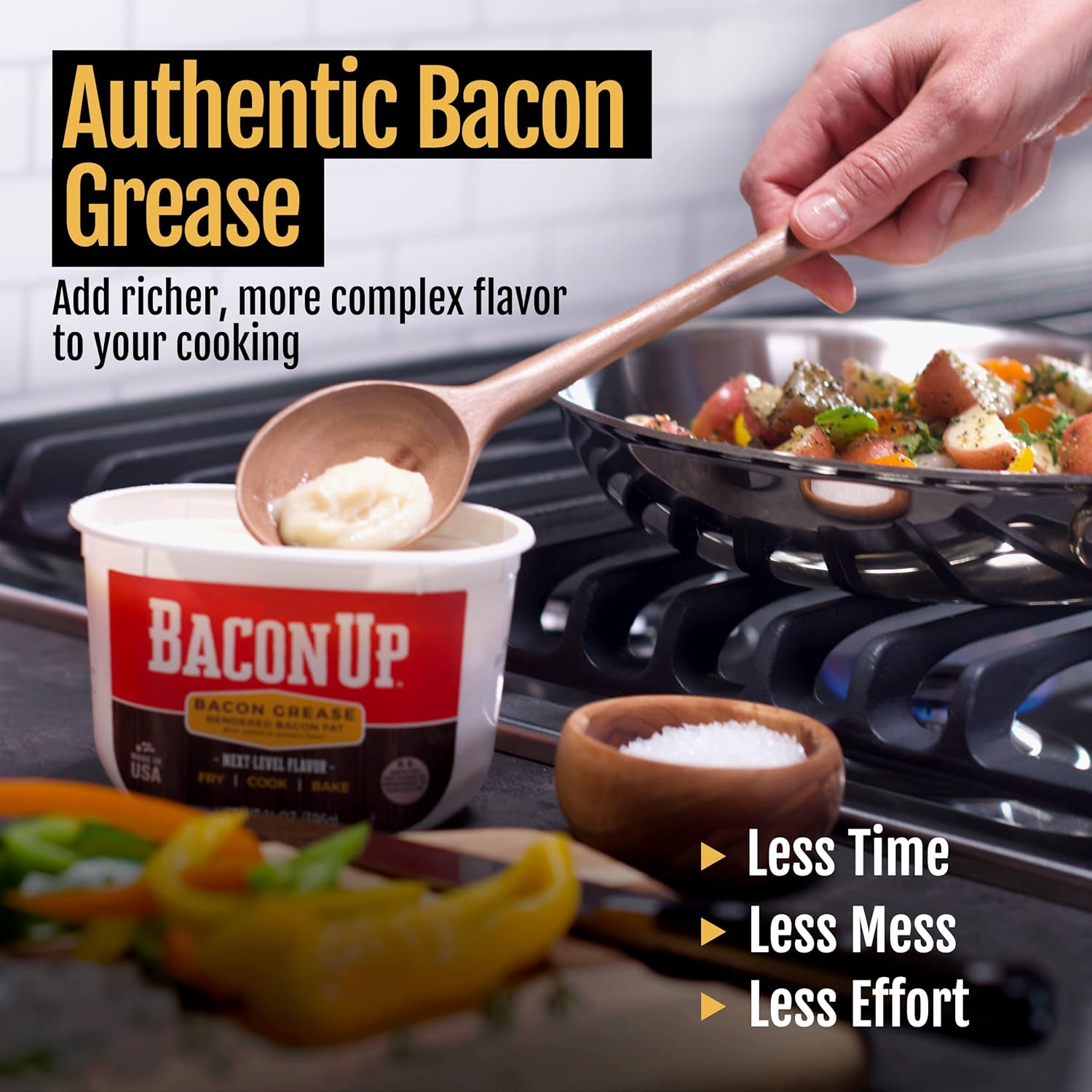 Bacon Grease for Cooking - 9lb Pail, Triple-Filtered, Gluten-Free L746