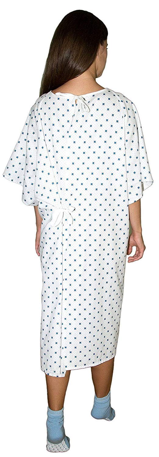 Hospital Patient Gowns with Back Ties, 4 Pack D465414