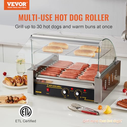 Hot Dog Roller Cooker with Dual Temperature Control, Stainless Steel W27370