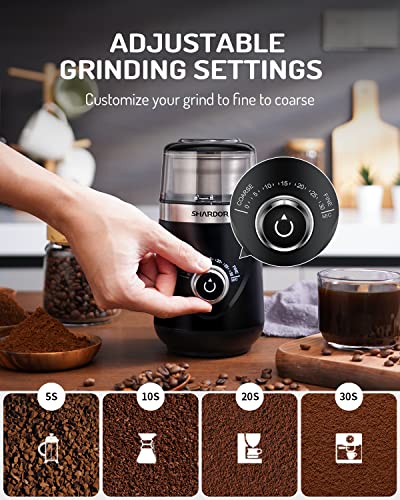 Adjustable Electric Coffee Grinder with Removable Stainless Steel Bowl S84764