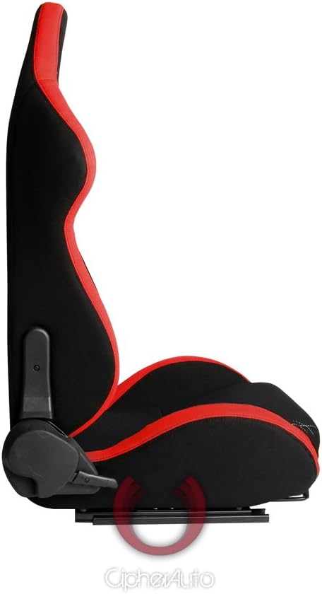 Racing Seats Red and Black Cloth Pair X564
