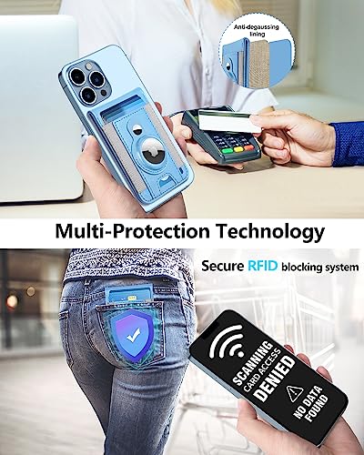 Magnetic Wallet with Airtag Holder and Stand, Black H323982