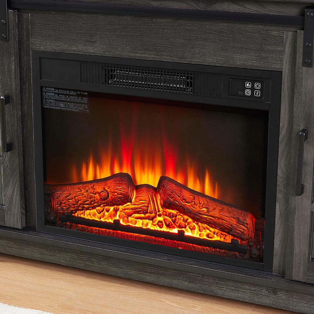 Fireplace TV Stand for 65 Inch TV with LED Lights and Storage Drawers R962995