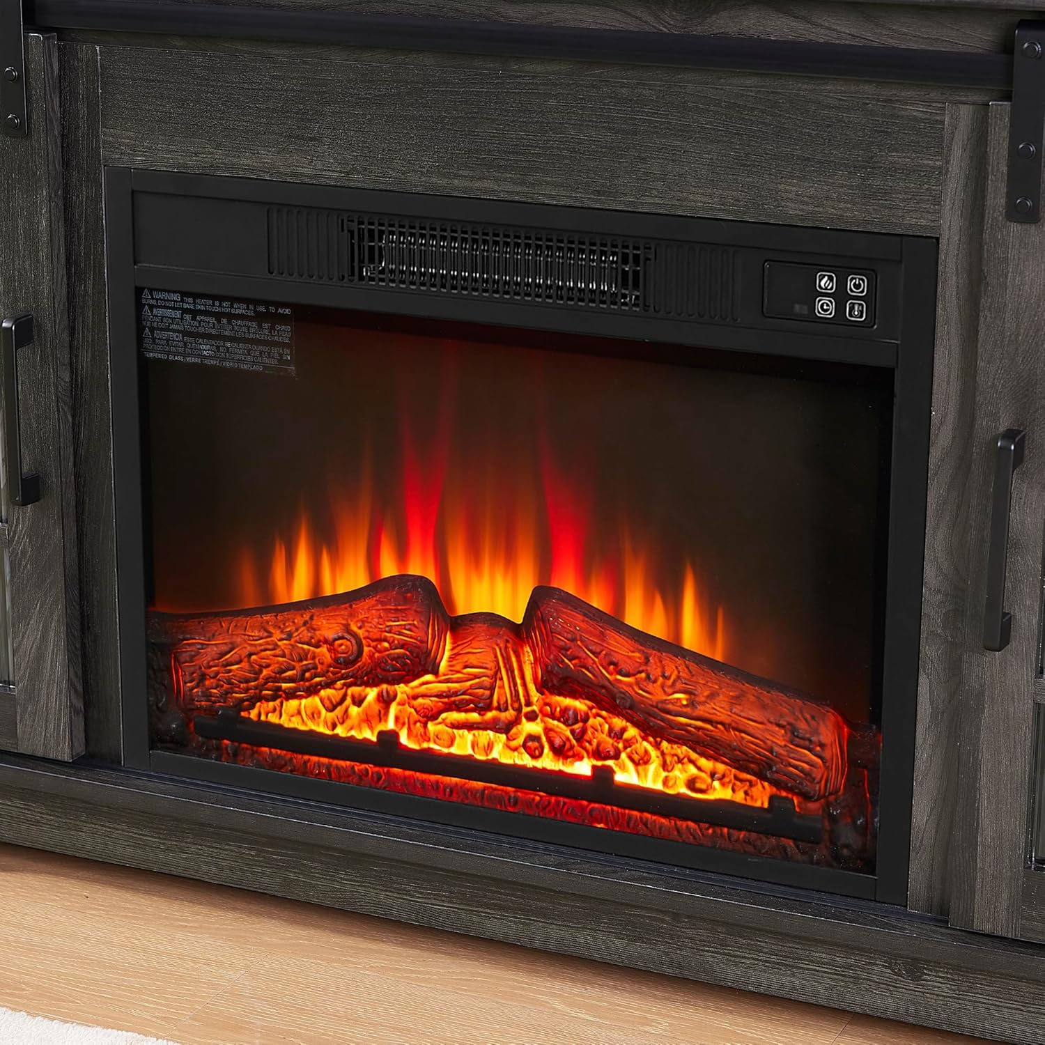 Fireplace TV Stand for 65 Inch TV with LED Lights and Storage Drawers R962995