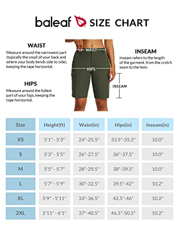 Women's Hiking Cargo Shorts 10" Quick Dry with Pockets A548993