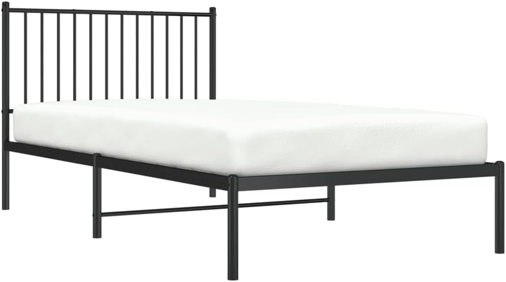 Metal Bed Frame with Headboard Black R845