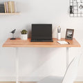 Table Top Light Brown 39.4"x15.7"x0.8" Treated Solid Wood Oak,Upgrade Your Table: Handcrafted Oak Table Top with Live Edge Charm Table Accessories
