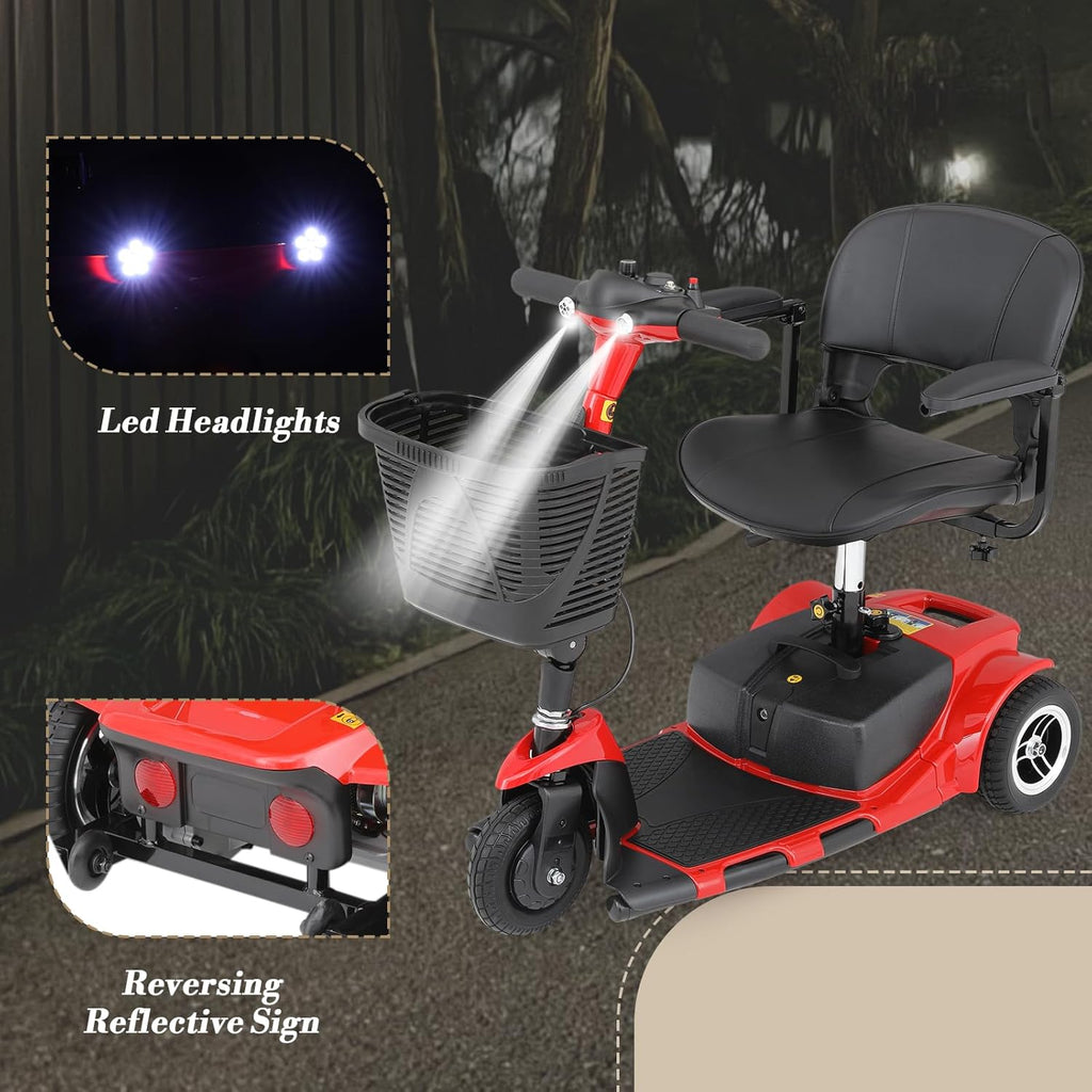 3 Wheel Mobility Scooter for Adults Seniors, Foldable Electric with Seat S3124