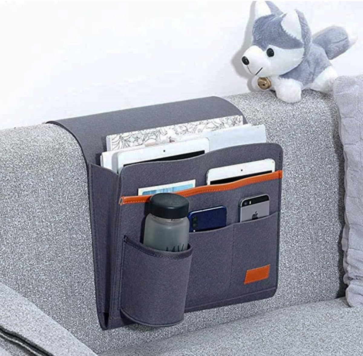 Felt Bedside Caddy with 5 Pockets for Organizer Storage Y592