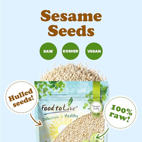Hulled Sesame Seeds, 1 Pound, Raw, Kosher, Vegan, Unroasted B317