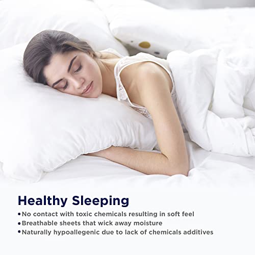 100% Egyptian Cotton Bed Sheets - 1000 Thread Count Queen Set, Sateen Weave, Deep Pocket, White W44137