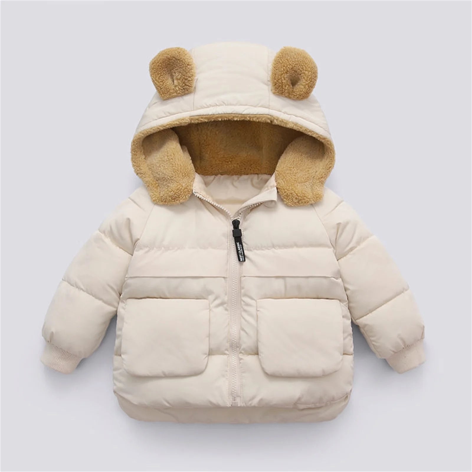Toddler Boys Girls Winter Hooded Padded Jacket with Bear Ears W74137