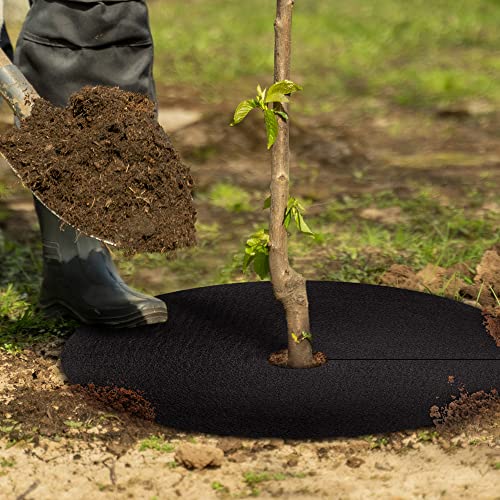 Non-Woven Tree Mulch Ring (8 Pack) Weed Barrier Mat I43781