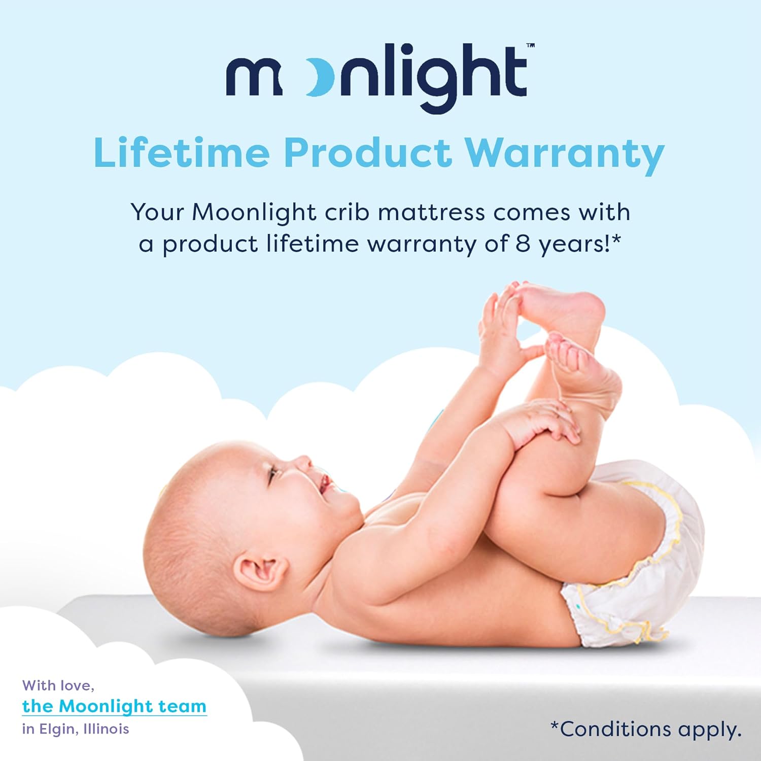 Firm Dual Sided Waterproof Crib Mattress, Standard Size, 5in P372958