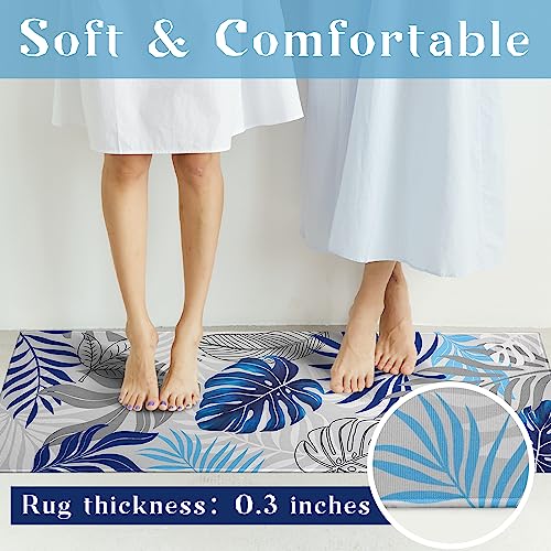 Kitchen Mats for Floor, Non-Slip Area Runner Rug Set of 2, 17x30 and 17x47 Inch C97007