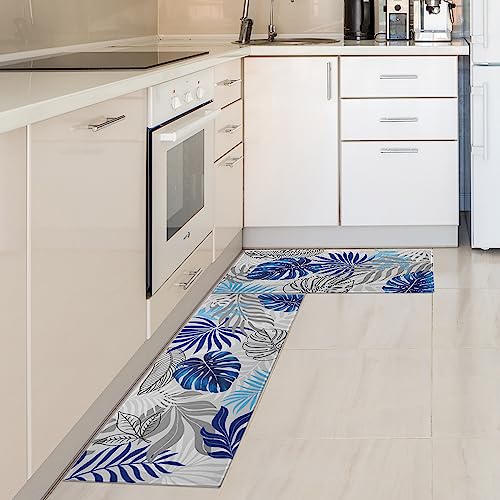 Kitchen Mats for Floor, Non-Slip Area Runner Rug Set of 2, 17x30 and 17x47 Inch C97007