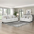 Lexicon Living Room Furniture Sets, Chenille Upholstered Couch and Loveseat Sets with Deep Seats and 4 Accent Pillows, Cream