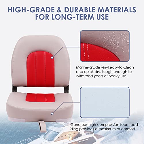 Fold-Down Fishing Boat Seat, Grey/Blue U984