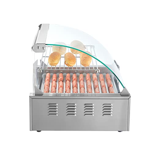 Hot Dog Roller Cooker with Dual Temperature Control, Stainless Steel W27370