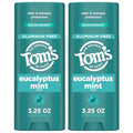 Tom’s of Maine Unscented Natural Deodorant for Women and Men, Aluminum Free, 3.25 oz, 2-Pack