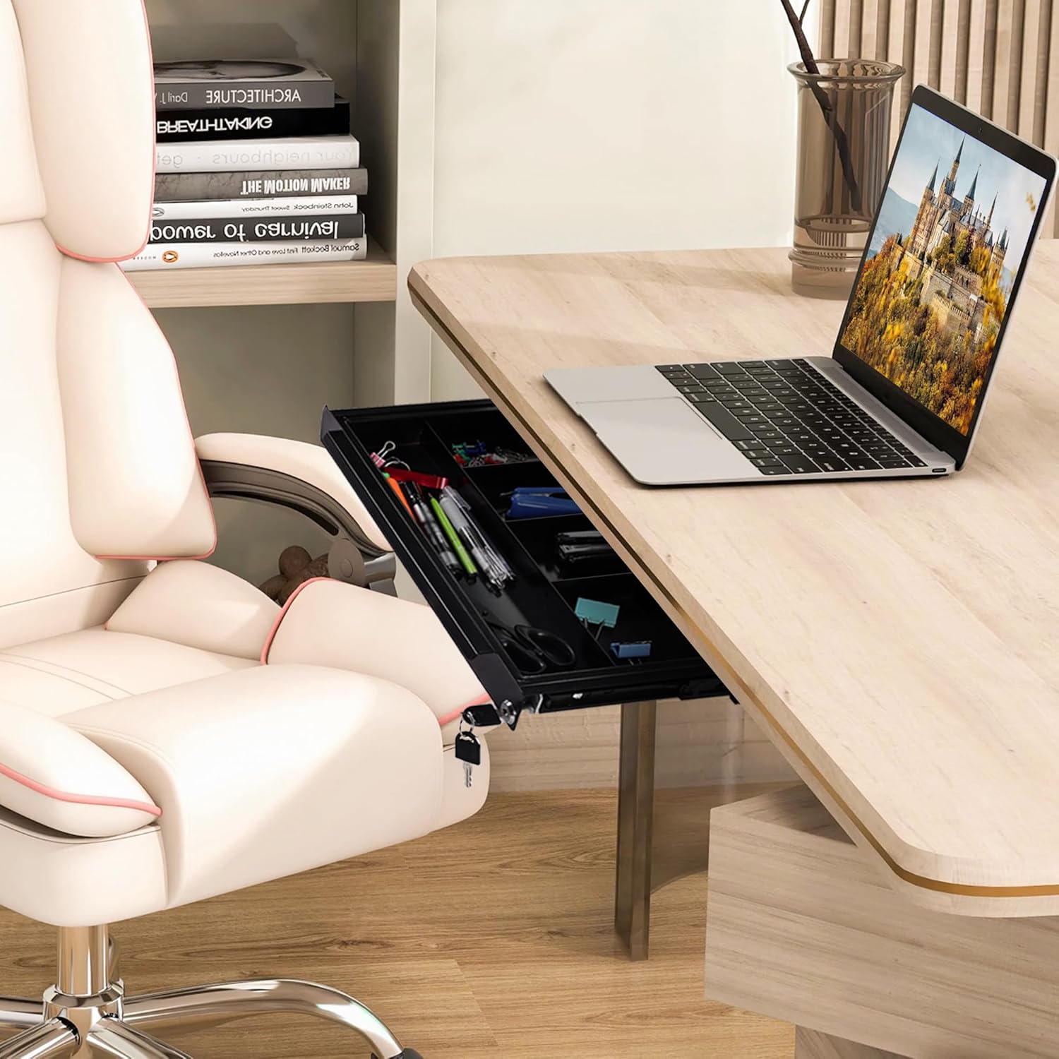 Under Desk Pull-Out Drawer with Lock for Standing Desk S2710