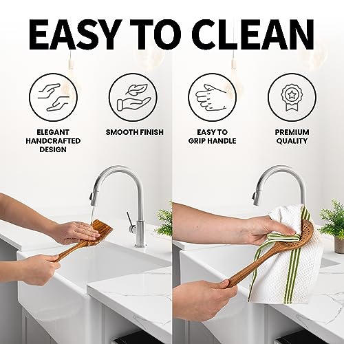 6-Piece Wooden Spoons for Cooking with Smooth Finish and Comfort Grip Y634943