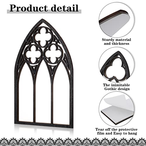 Gothic Wall Mirrors Set of 3, Cathedral Arch Frame Decor G911