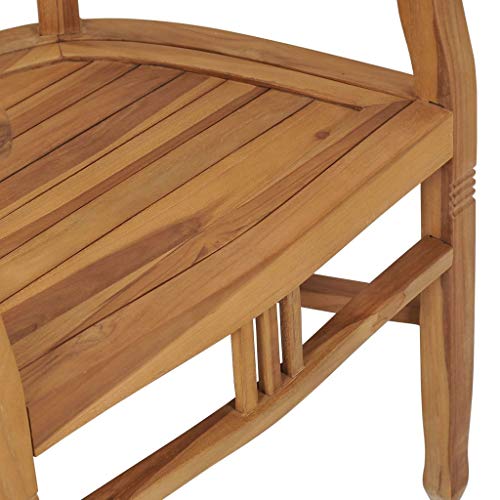 Teak Wood Patio Dining Chairs with Armrests, Set of 2 T477551