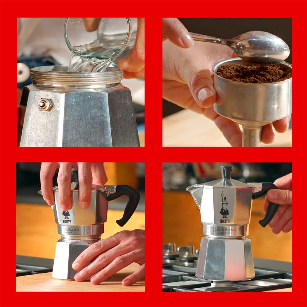 Stovetop Espresso Maker 3 Cups, Aluminium, Silver Q5470