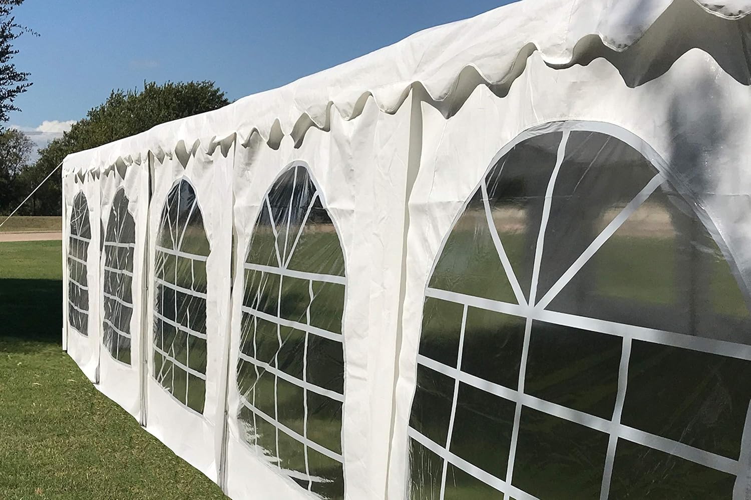 32'x20' PE Party Tent with Waterproof Top and Removable Sidewalls M19994