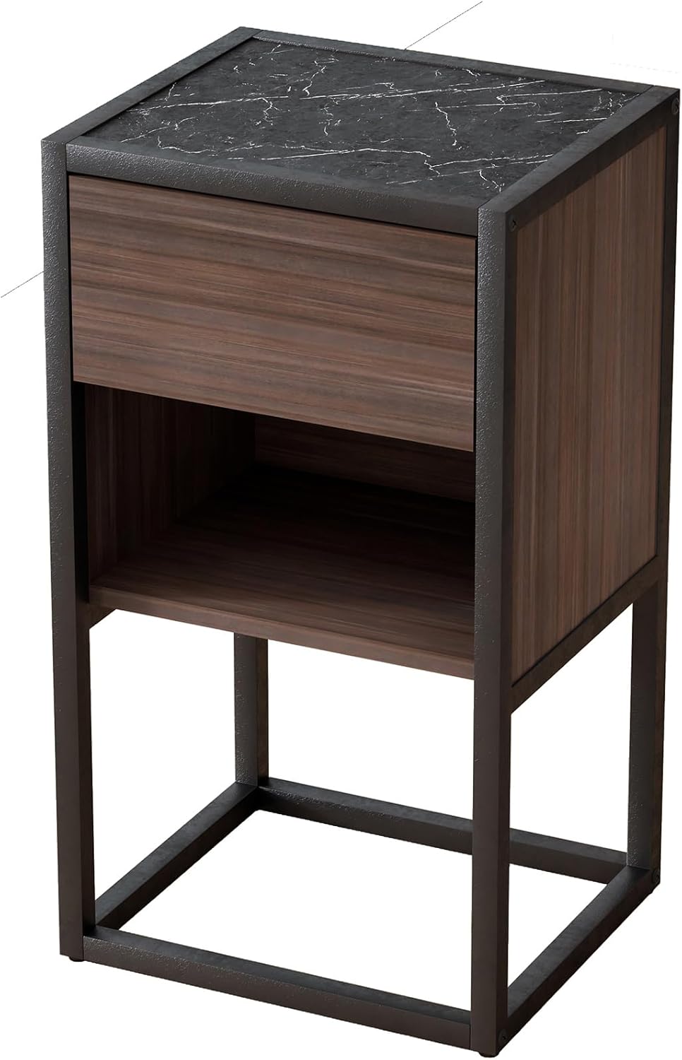 Side Table with Storage for Living Room, Wood Base, Drawer W308