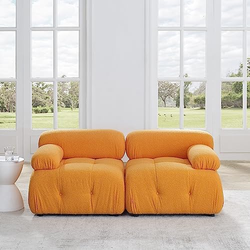 Modular Cloud Sofa Sectional with Teddy Fabric for Living Room I1976