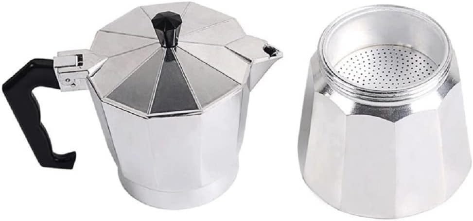 Moka Pot Stovetop Espresso Maker, 3 Cup, Silver Y781389